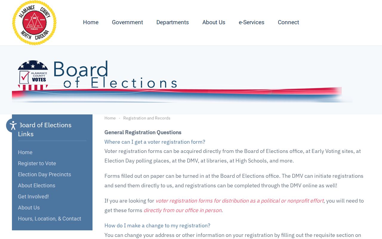 Alamance elections guidance for Burlington voter registration records